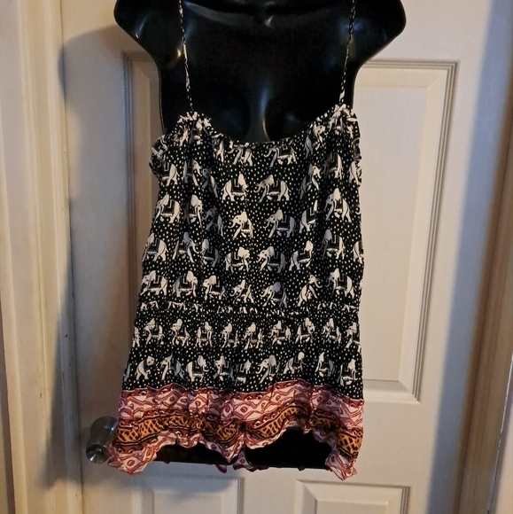 Forever 21 elephant print tank top size large A-53 5/$25 - Picture 2 of 3
